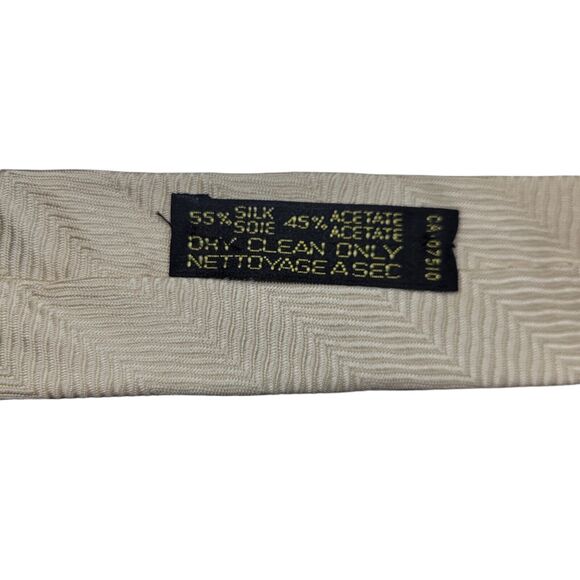 Giorgio Armani Cravatte Beige Woven Neck Tie Silk‎ Blend 56 X 3.75 Vtg Short - Picture 9 of 9